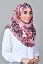 Boteh Pink- Printed With Pompoms Mosaic Chiffon