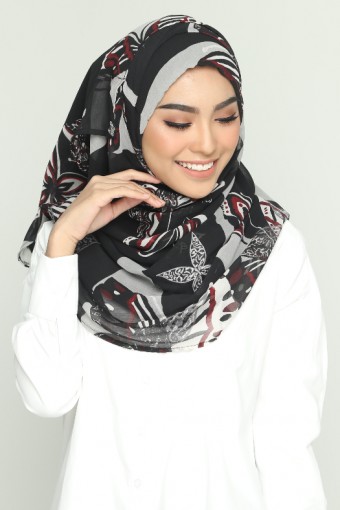 Silver Wings - Premium Printed Embroidered Smooth Chiffon