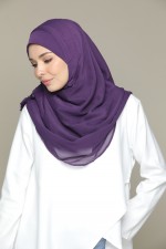 Purple Pennant - Plain Smooth Chiffon