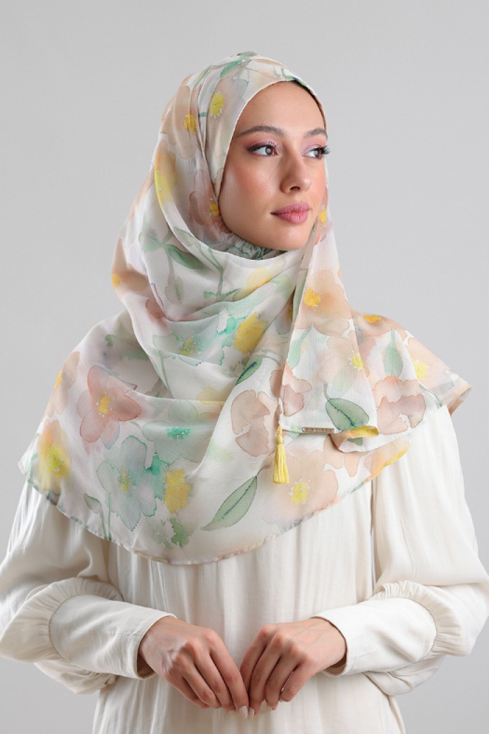 Zesty Blossom - Printed Plus Crinkled Chiffon