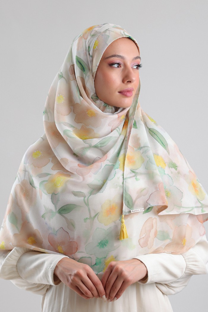 Zesty Blossom - Printed Plus Crinkled Chiffon