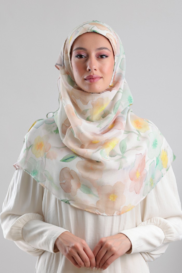 Zesty Blossom - Printed Plus Crinkled Chiffon